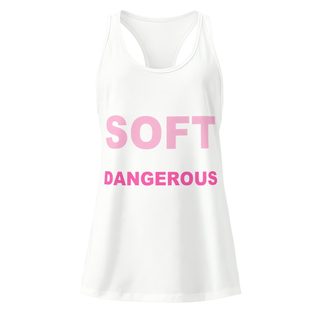 Gorgeous Baddie Soft But Dangerous Racerback Tank Front