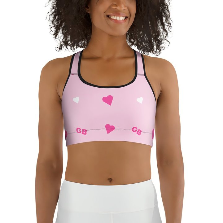 Gorgeous Baddie Hearts Sports Bra