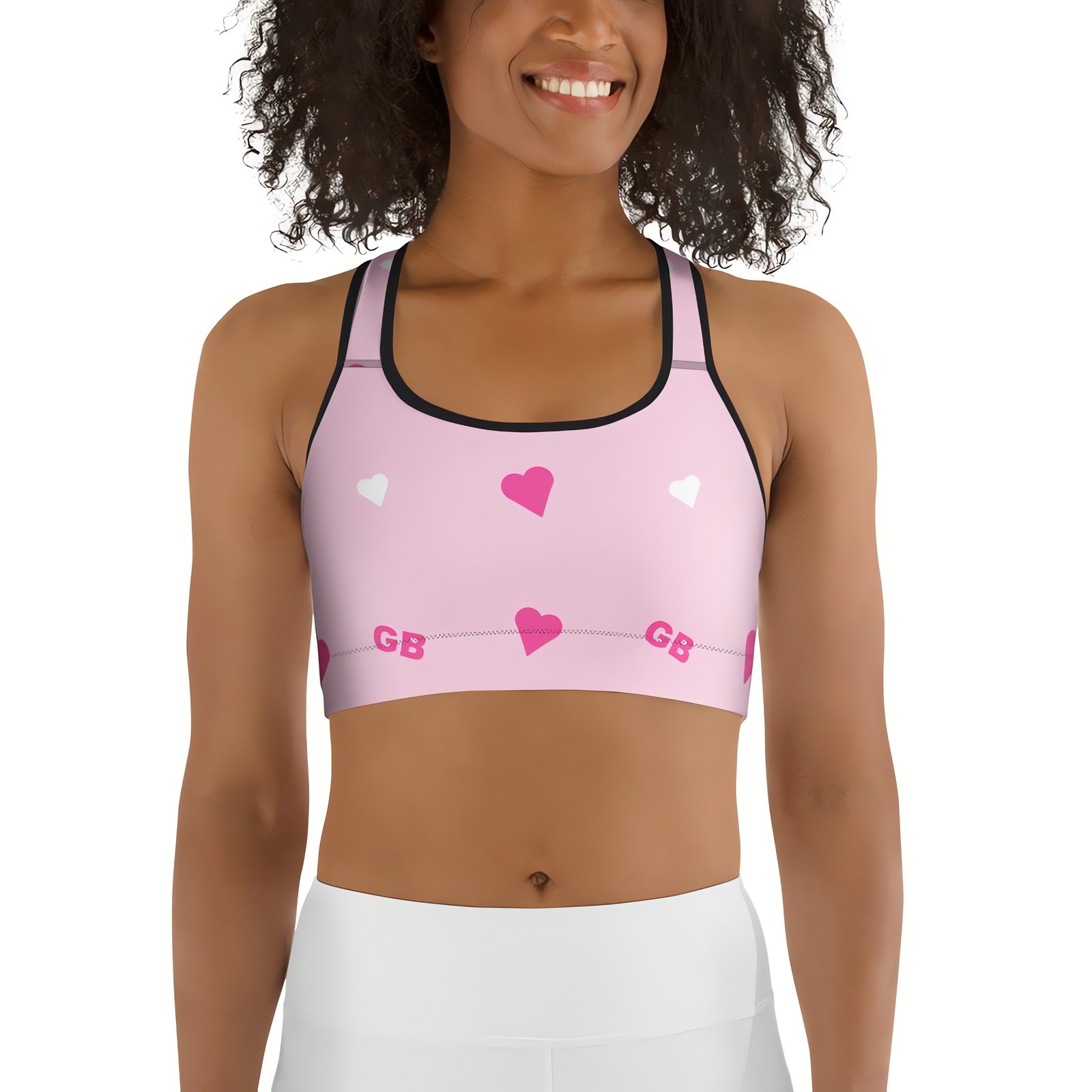 Gorgeous Baddie Hearts Sports Bra