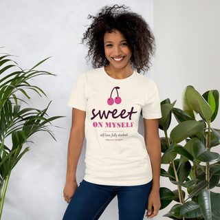 Gorgeous Baddie Sweet On Myself Love Notes Tee White Front