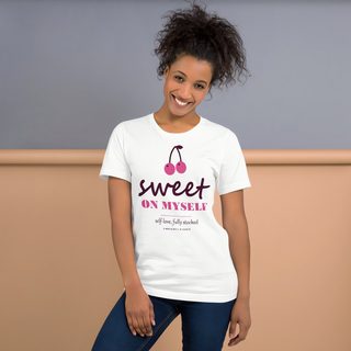 Gorgeous Baddie Sweet On Myself Love Notes Tee White Front