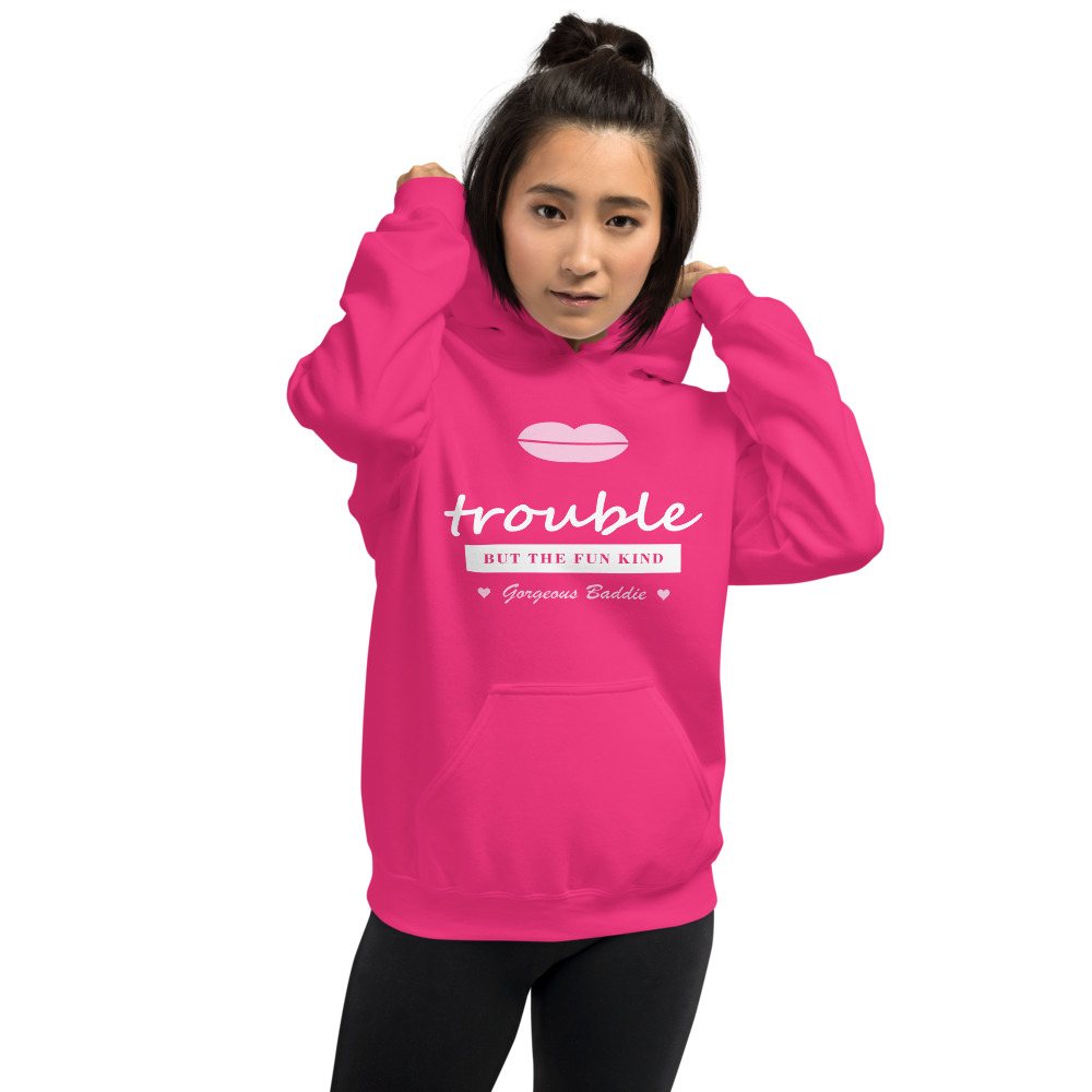 Gorgeous Baddie Trouble, But The Fun Kind Love Notes Hoodie Front