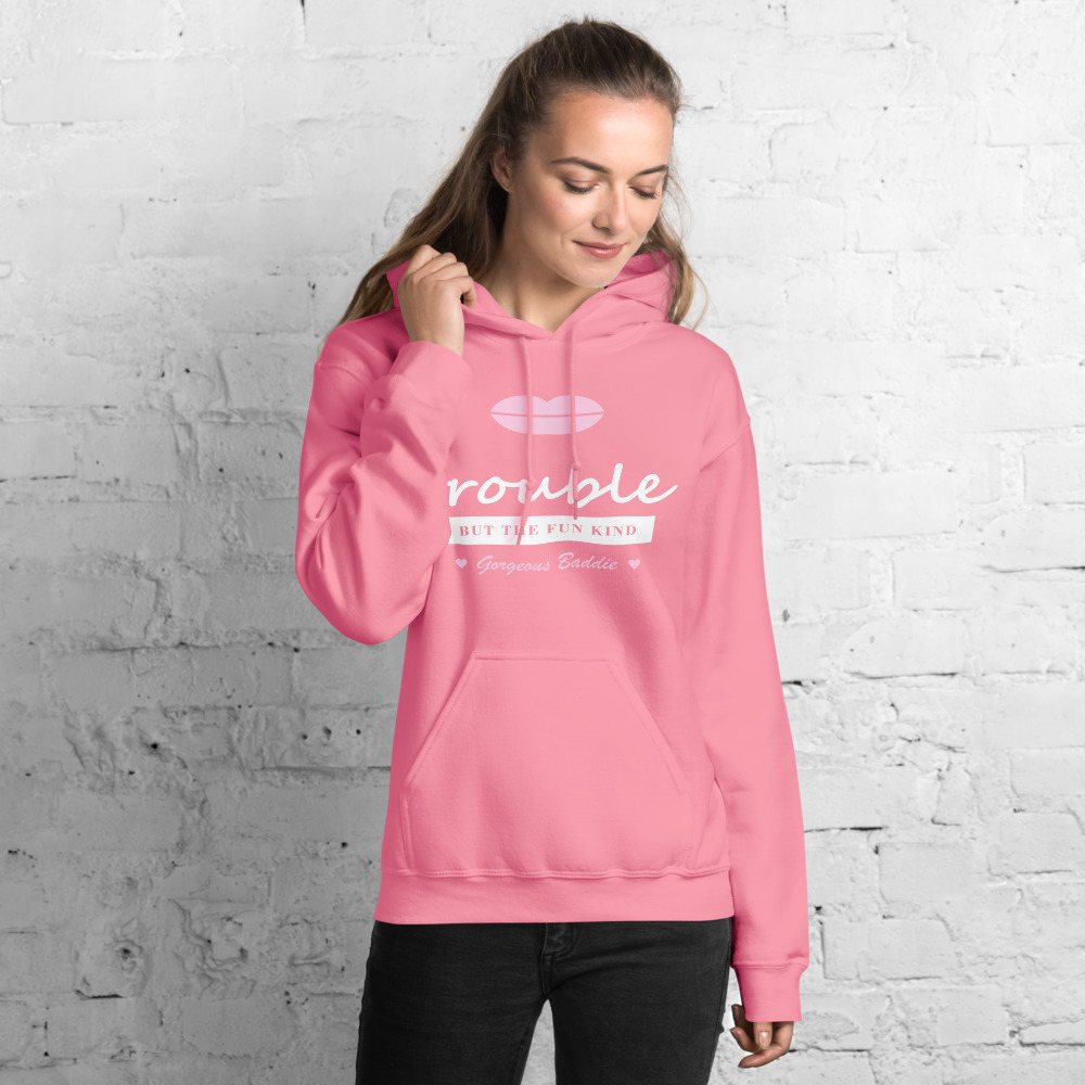 Gorgeous Baddie Trouble, But The Fun Kind Love Notes Hoodie Front