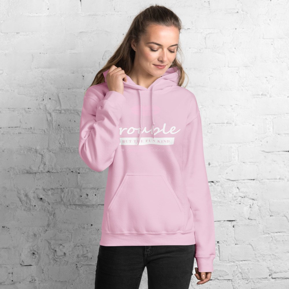 Gorgeous Baddie Trouble, But The Fun Kind Love Notes Hoodie Front