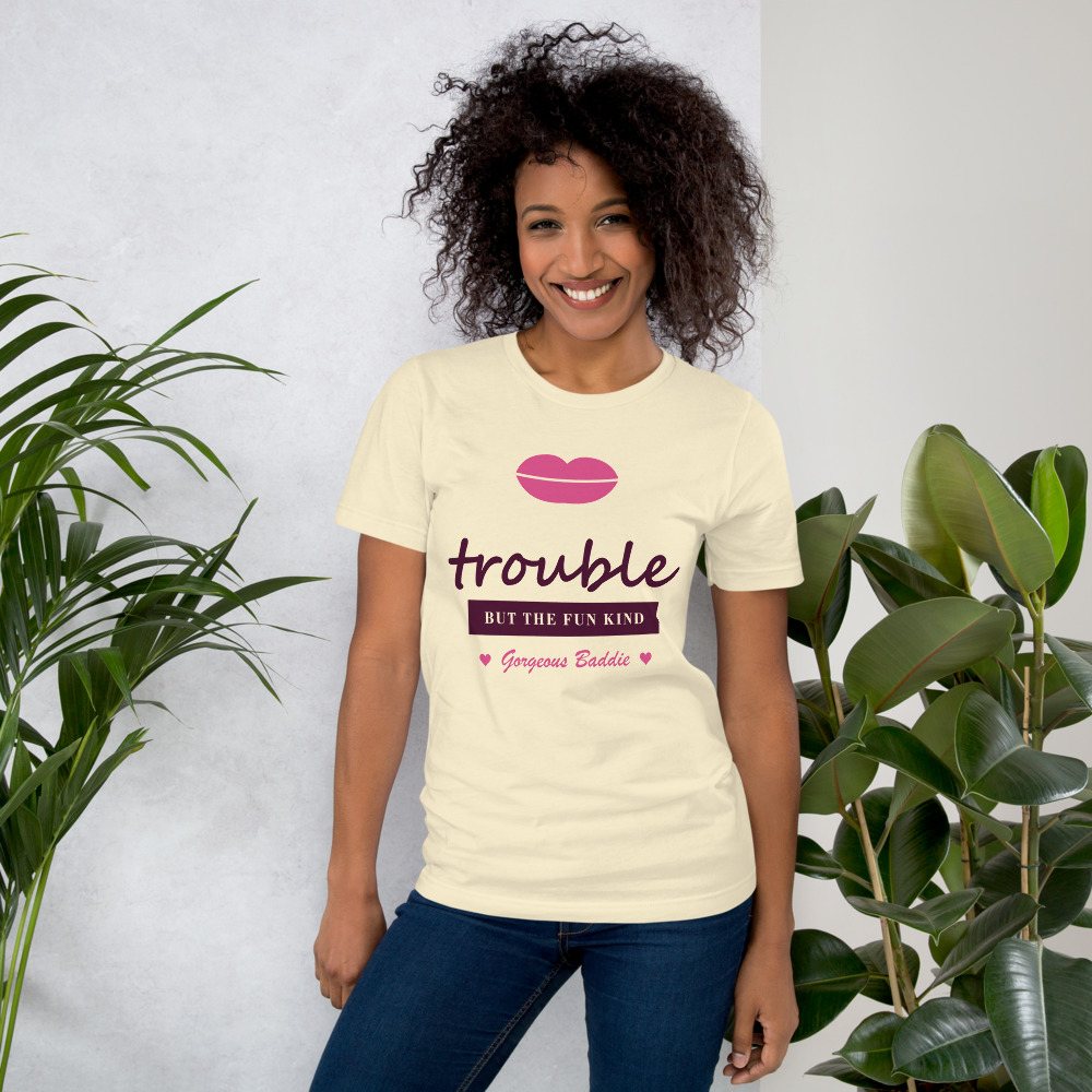 Gorgeous Baddie Trouble, But The Fun Kind Love Notes Tee White
