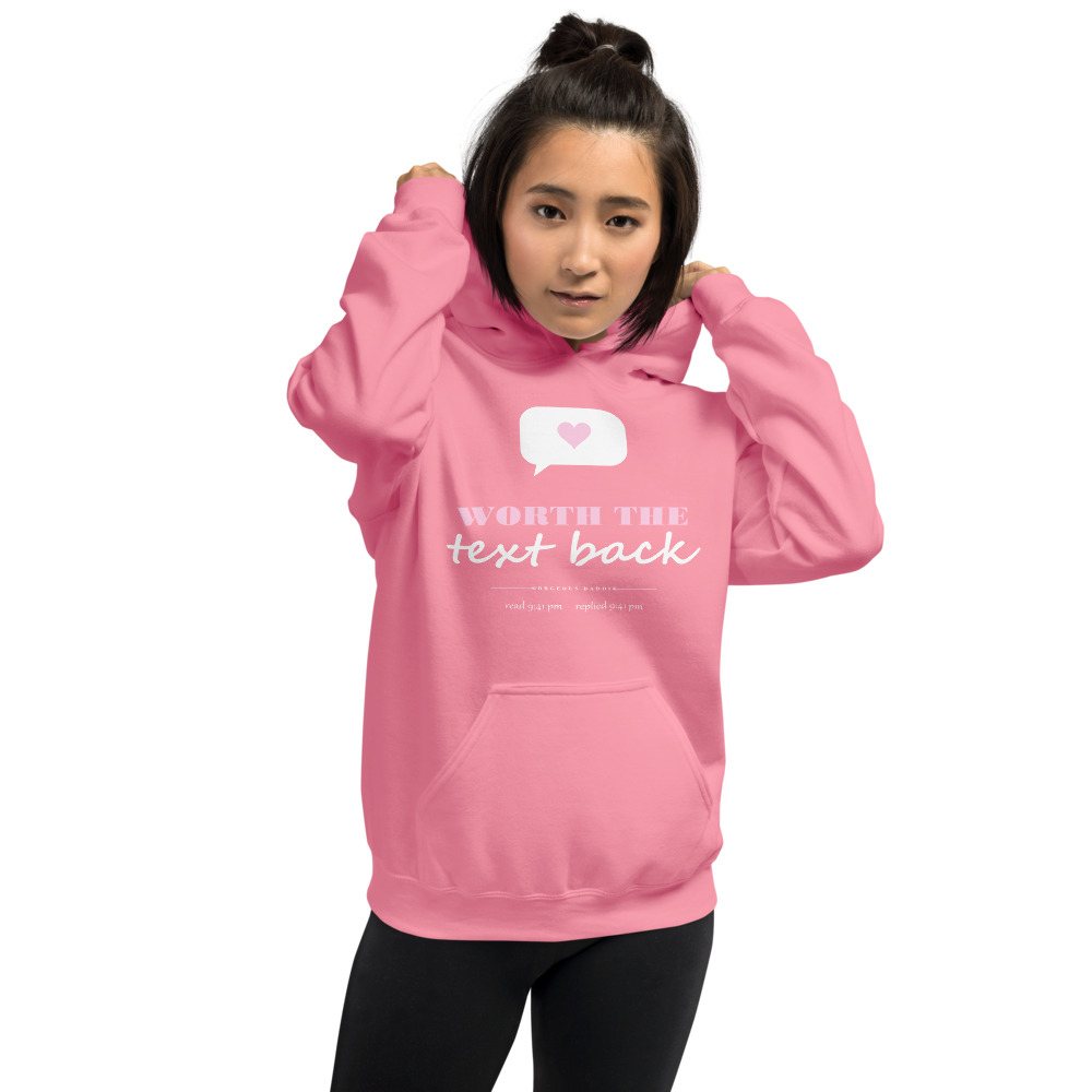 Gorgeous Baddie Worth The Text Back Love Notes Hoodie Front