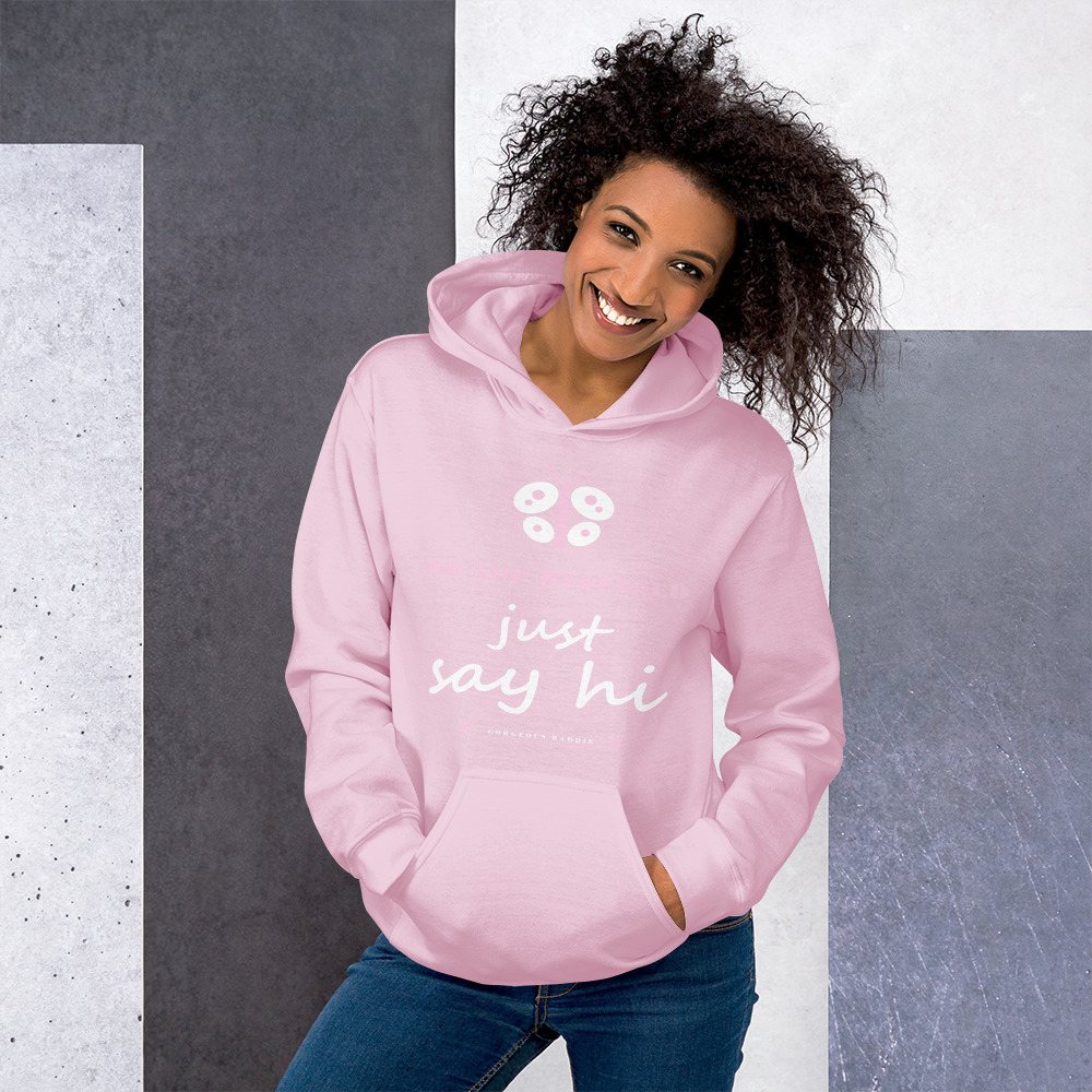 Gorgeous Baddie No App Required, Just Say Hi Love Notes Hoodie Front