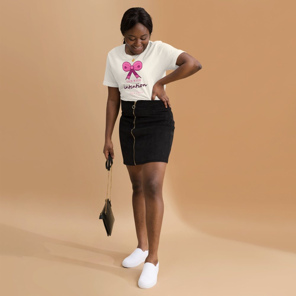 Gorgeous Baddie Tied With Intention Boutique Tee White Front