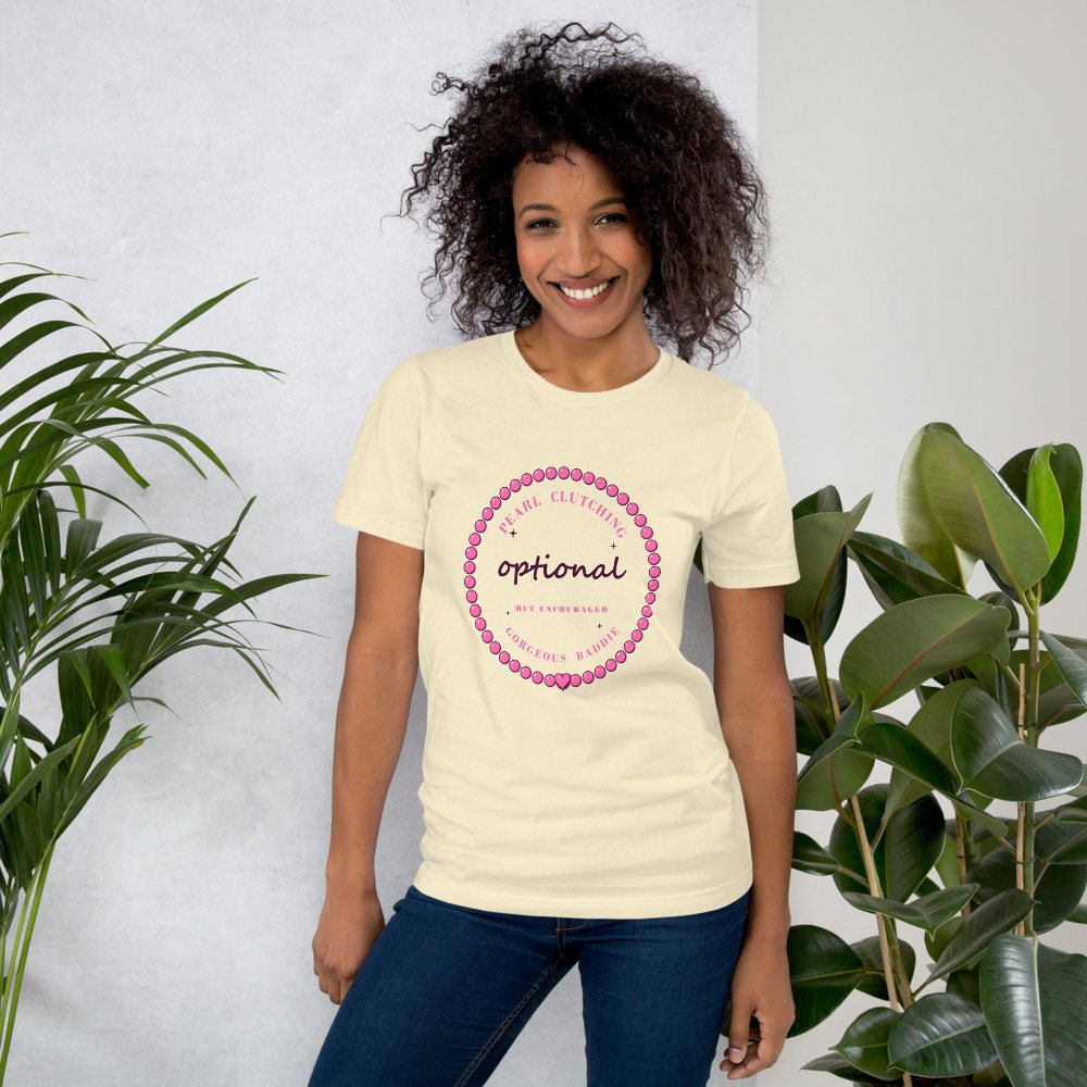 Gorgeous Baddie Pearl Clutching Optional Boutique Tee White