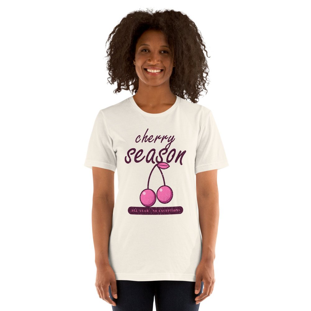 Gorgeous Baddie Cherry Season All Year Boutique Tee White Front