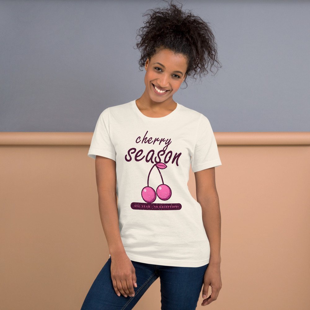 Gorgeous Baddie Cherry Season All Year Boutique Tee White Front