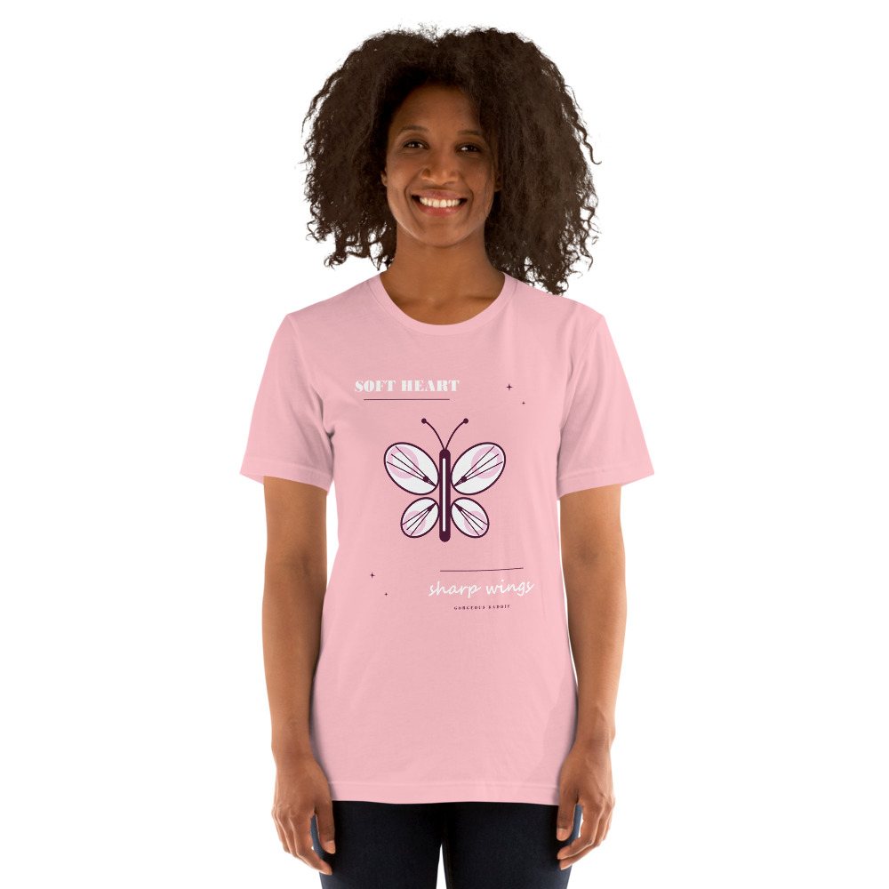 Gorgeous Baddie Soft Heart Sharp Wings Boutique Tee Front