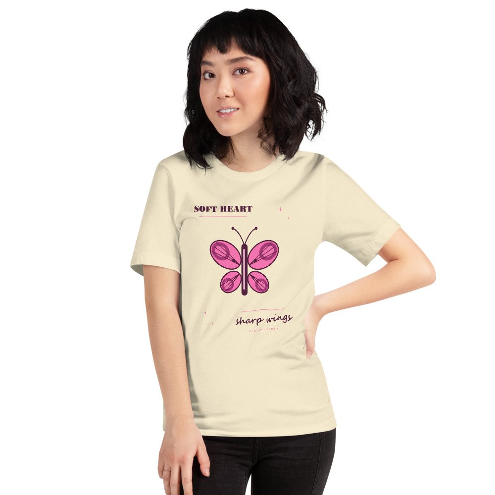 Gorgeous Baddie Soft Heart Sharp Wings Boutique Tee White Front