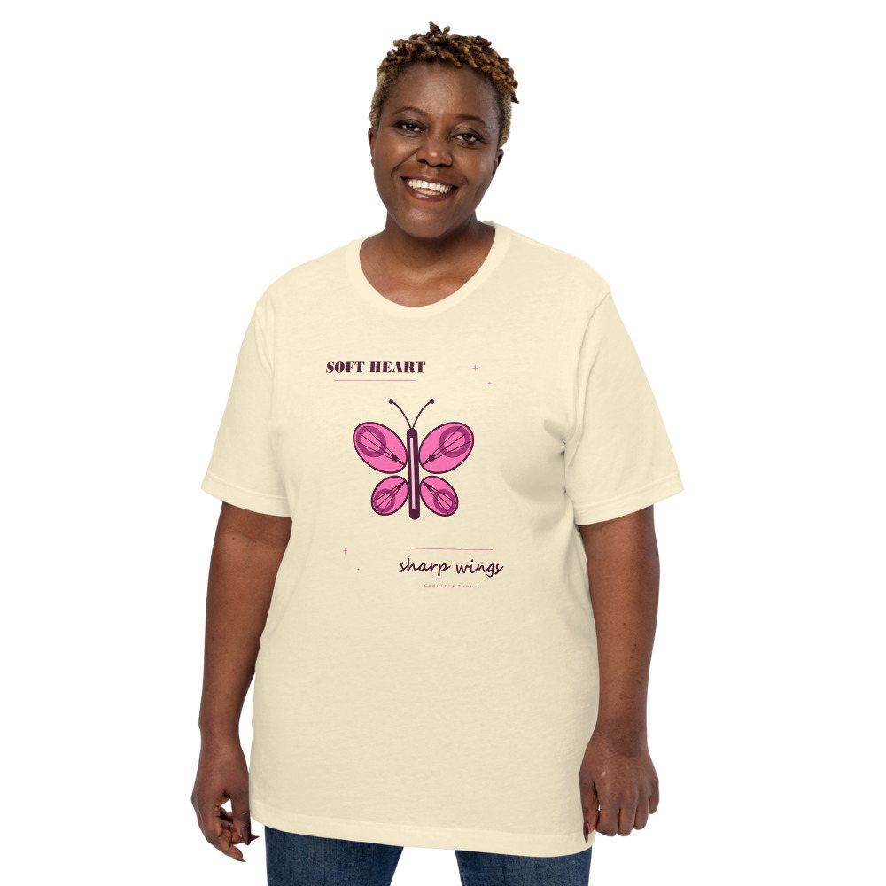Gorgeous Baddie Soft Heart Sharp Wings Boutique Tee White Front