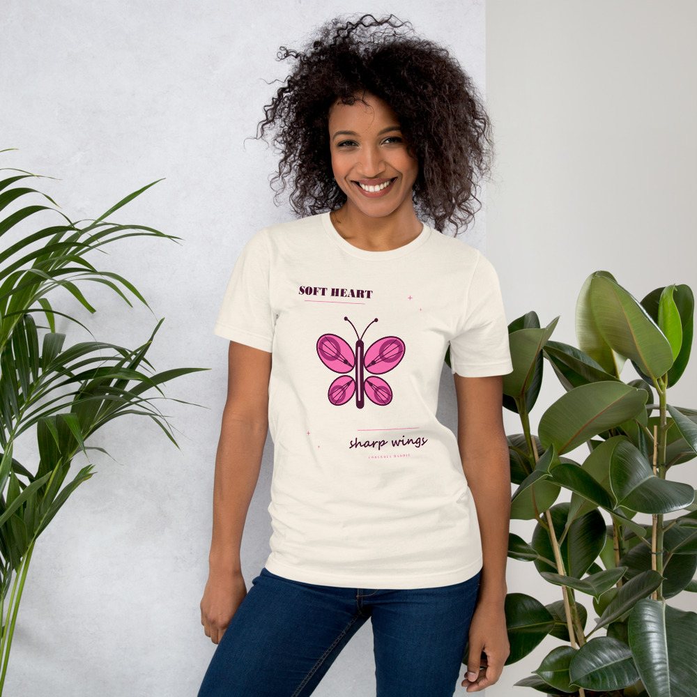 Gorgeous Baddie Soft Heart Sharp Wings Boutique Tee White Front