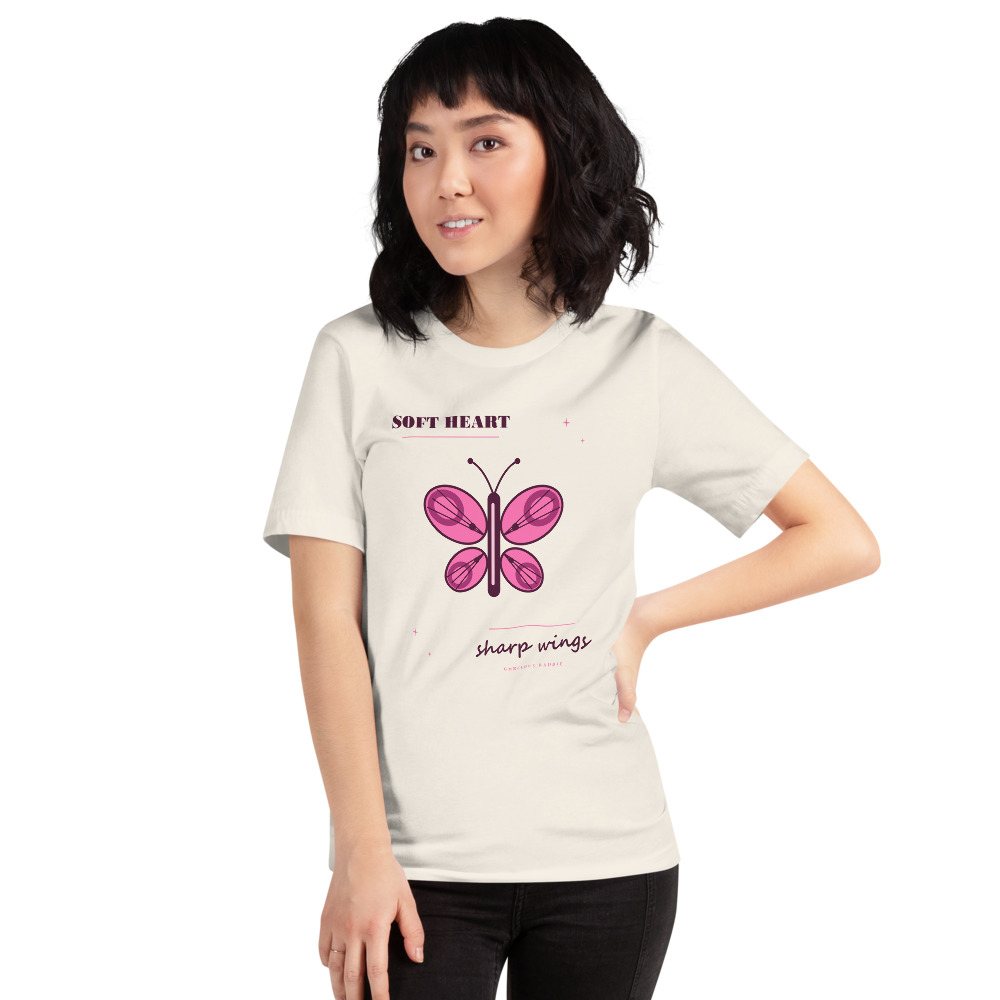 Gorgeous Baddie Soft Heart Sharp Wings Boutique Tee White Front