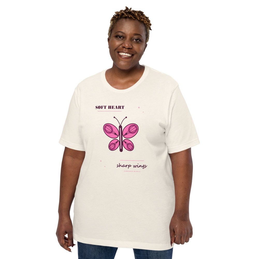 Gorgeous Baddie Soft Heart Sharp Wings Boutique Tee White Front