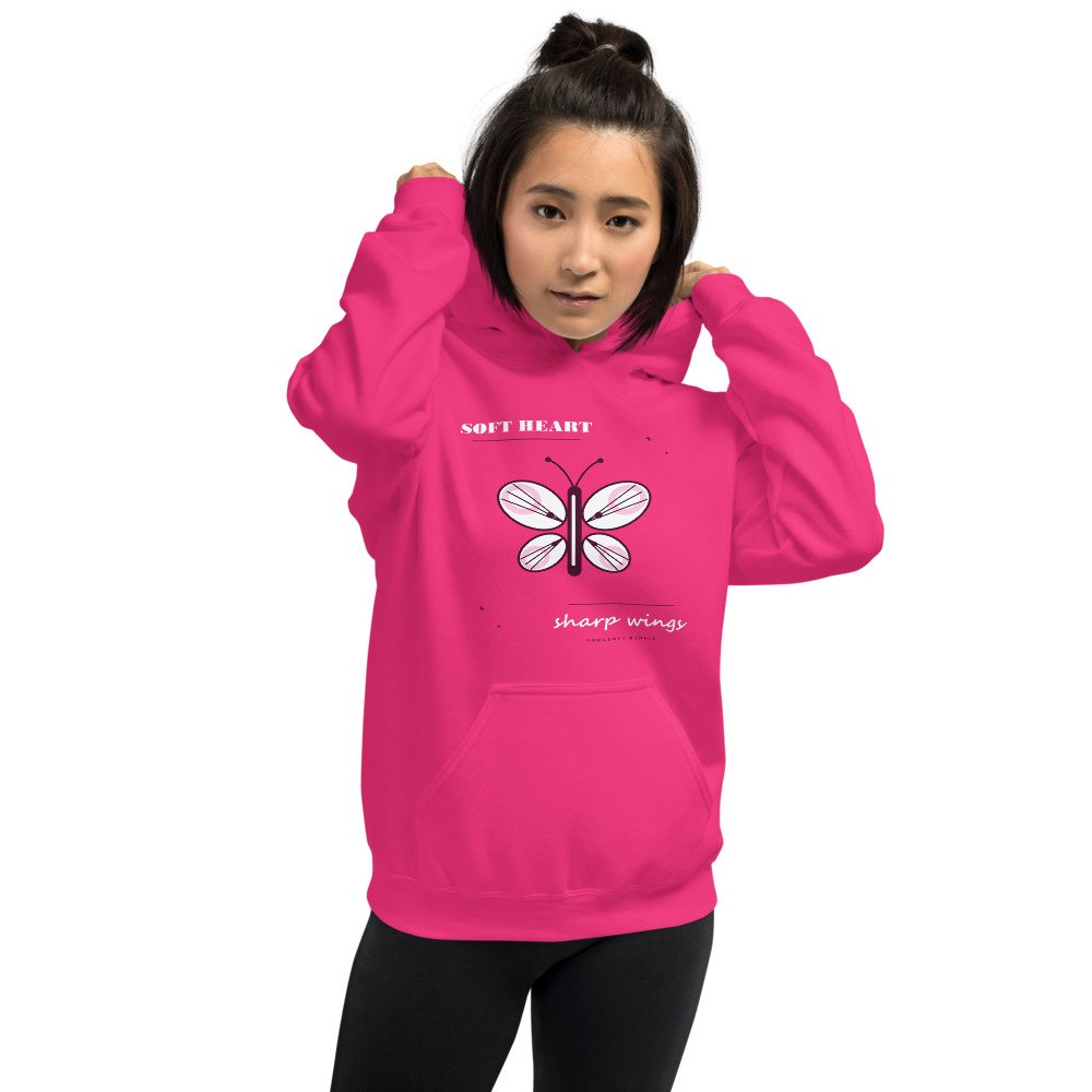 Gorgeous Baddie Soft Heart Sharp Wings Boutique Hoodie Front
