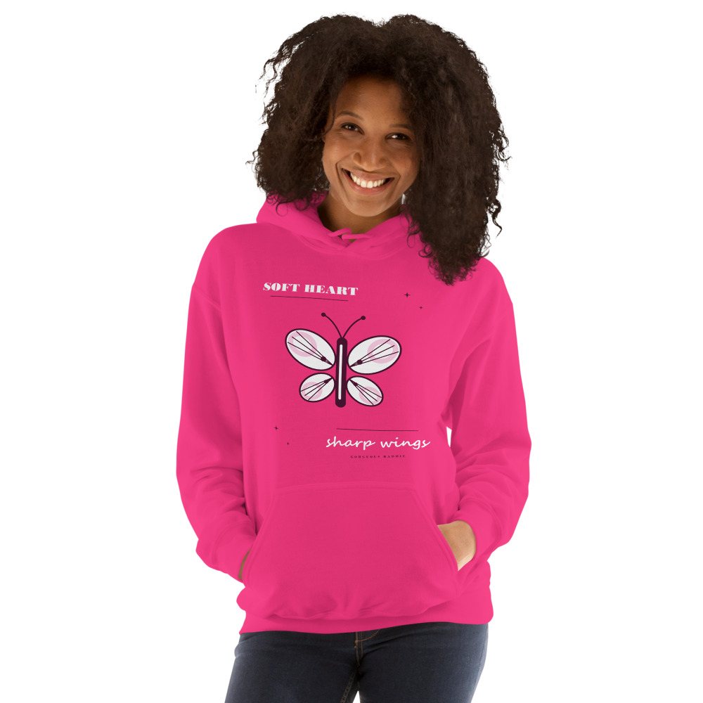 Gorgeous Baddie Soft Heart Sharp Wings Boutique Hoodie Front