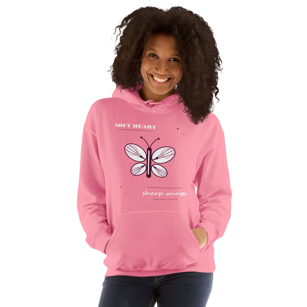 Gorgeous Baddie Soft Heart Sharp Wings Boutique Hoodie Front