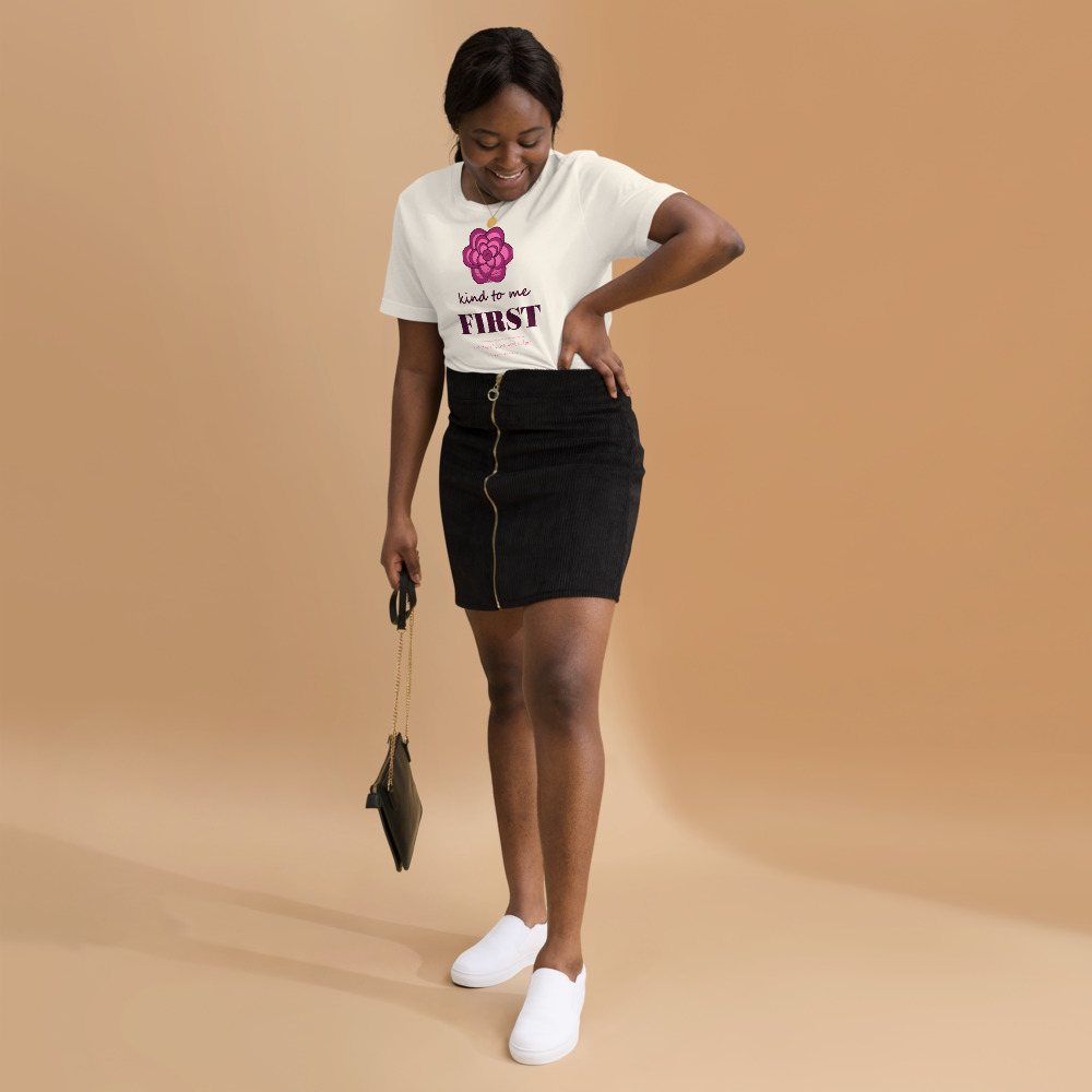 Gorgeous Baddie Kind To Me First Boutique Tee White Front