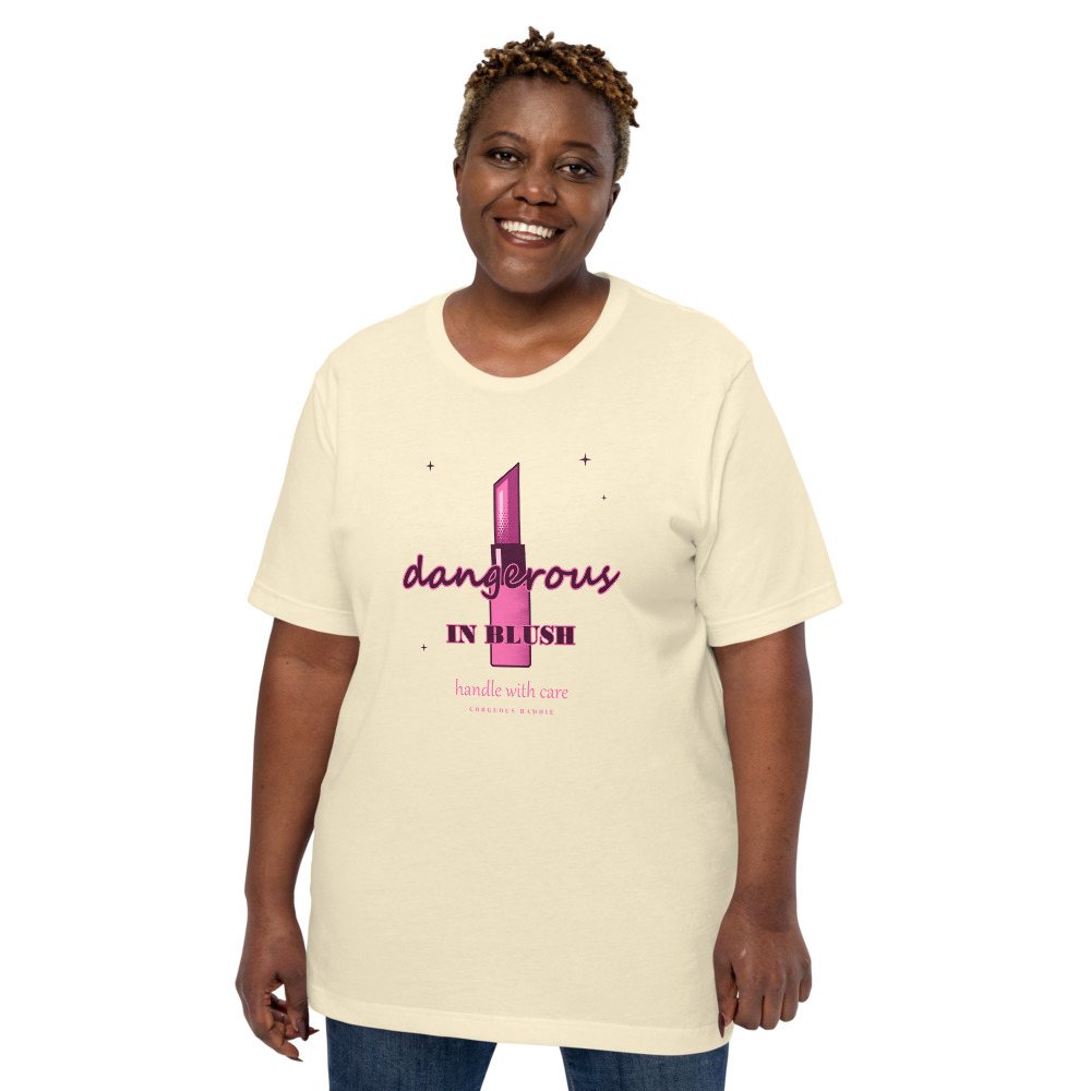 Gorgeous Baddie Dangerous In Blush Boutique Tee White Front