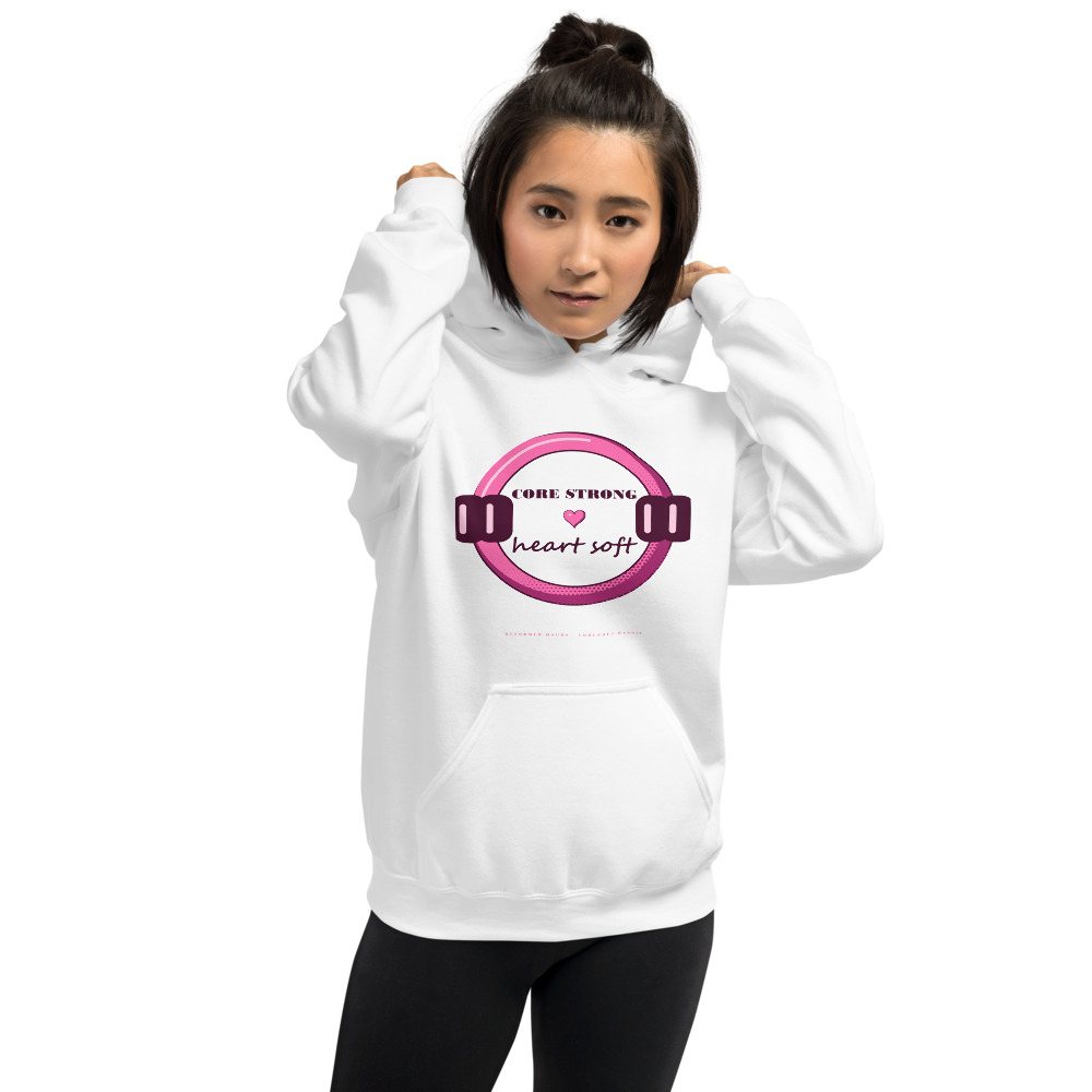 Gorgeous Baddie Core Strong Heart Soft Boutique Hoodie White Front