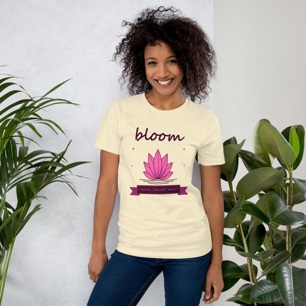 Gorgeous Baddie Stretch Breathe Bloom Boutique Tee White Front