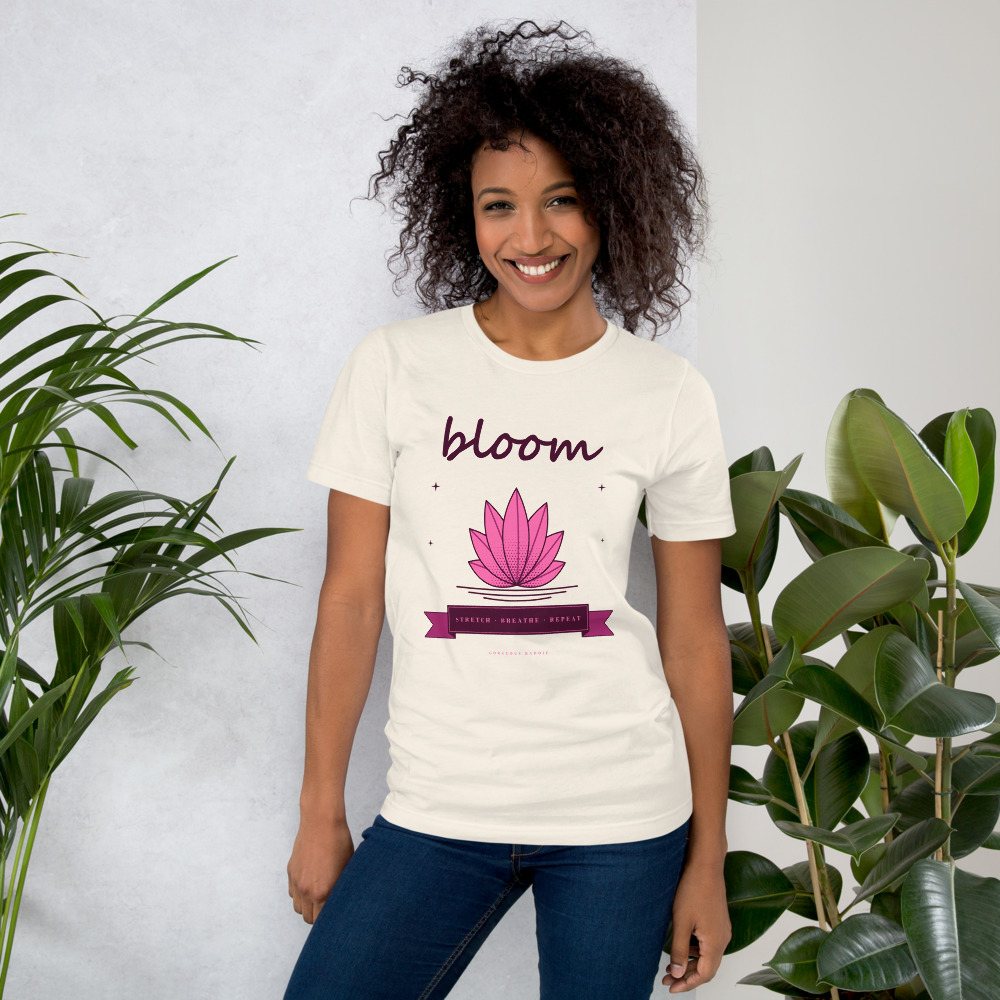 Gorgeous Baddie Stretch Breathe Bloom Boutique Tee White Front