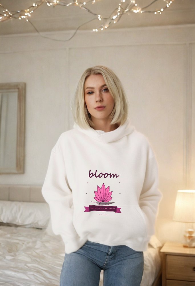 Gorgeous Baddie Stretch Breathe Bloom Boutique Hoodie White Lifestyle