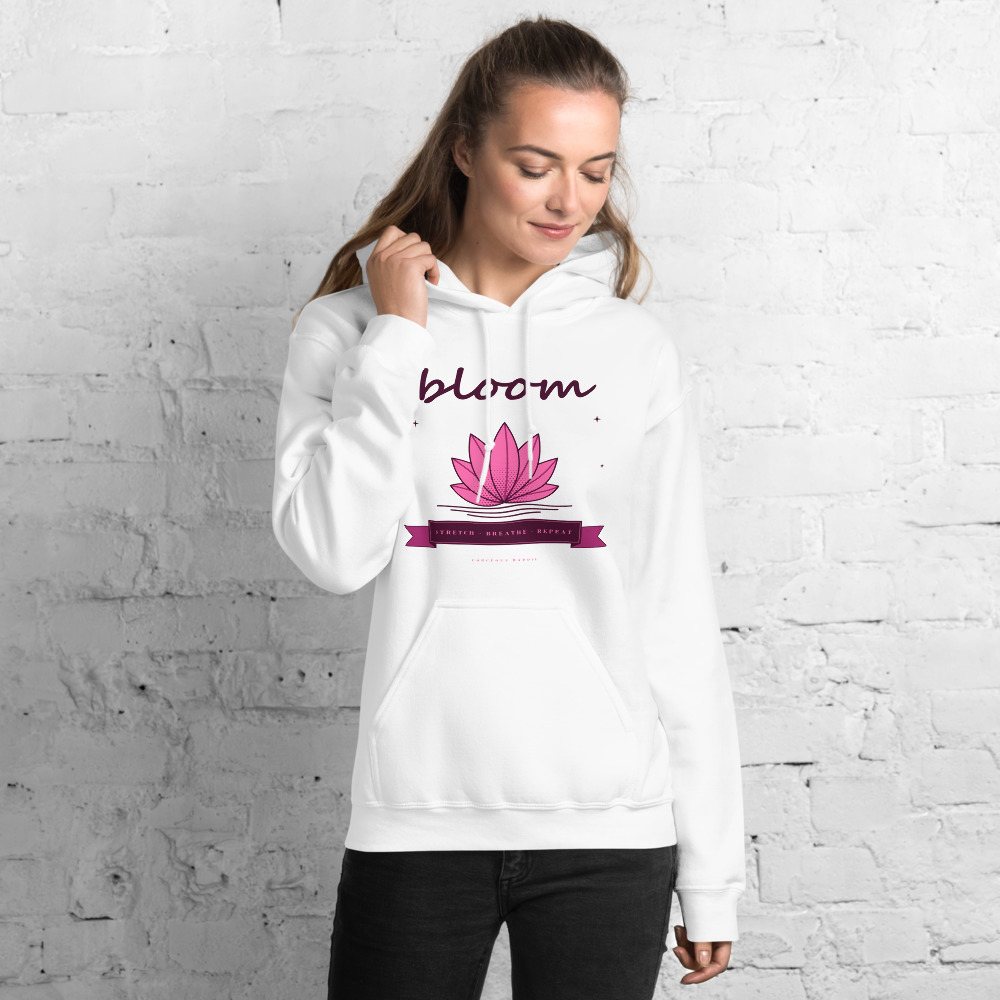 Gorgeous Baddie Stretch Breathe Bloom Boutique Hoodie White Front