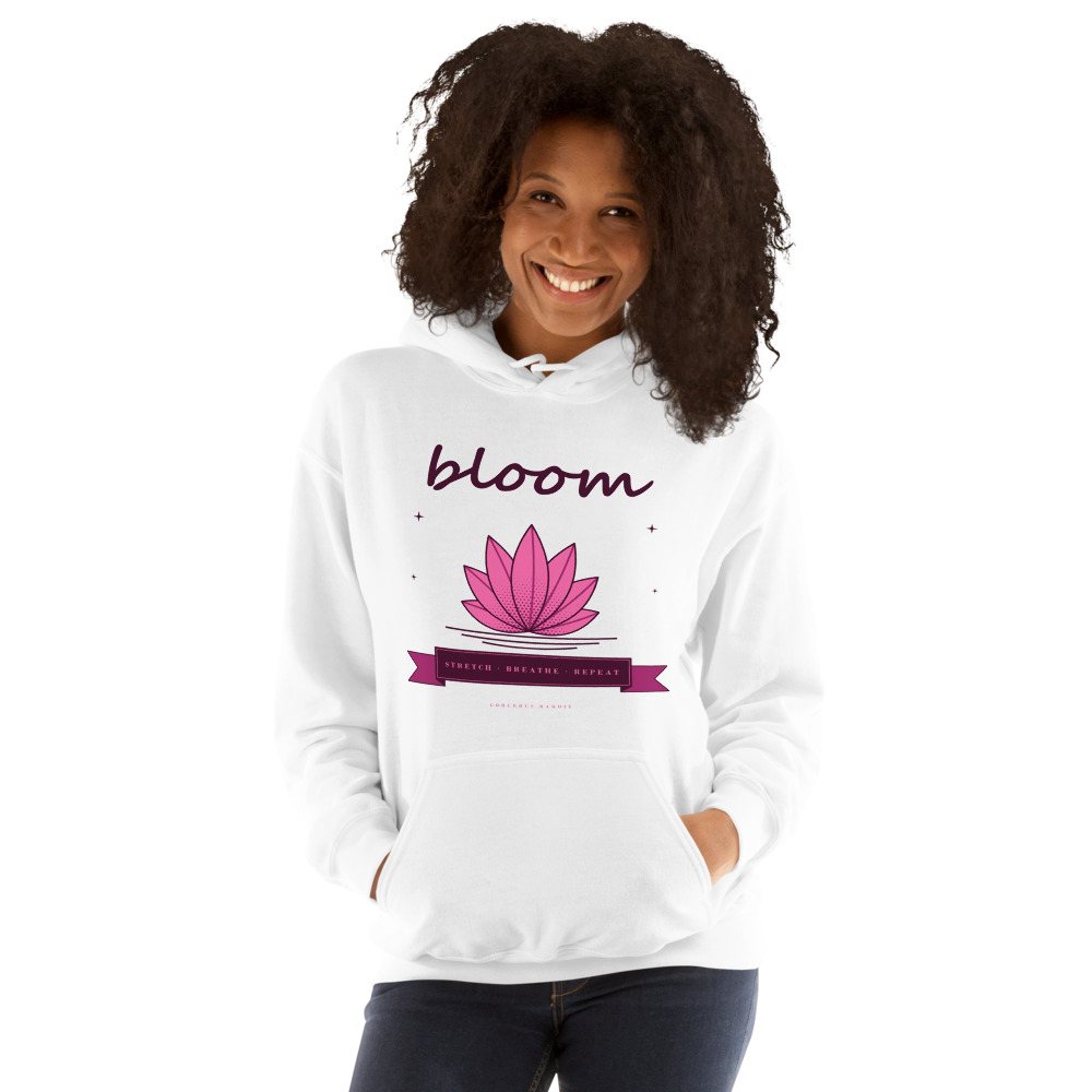 Gorgeous Baddie Stretch Breathe Bloom Boutique Hoodie White Front