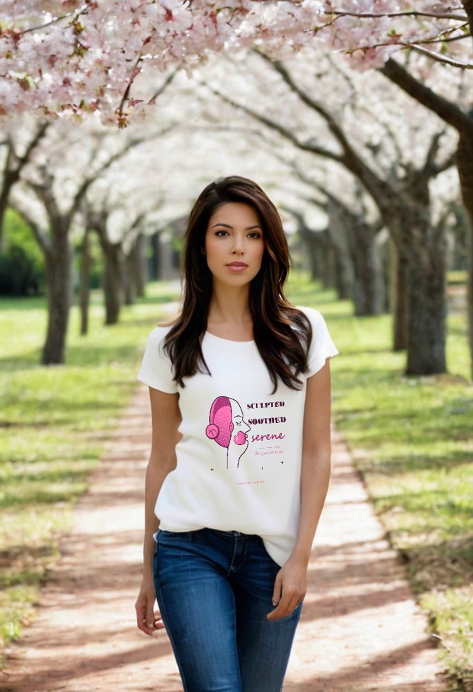 Gorgeous Baddie Sculpted Soothed Serene Boutique Tee White Lifestyle