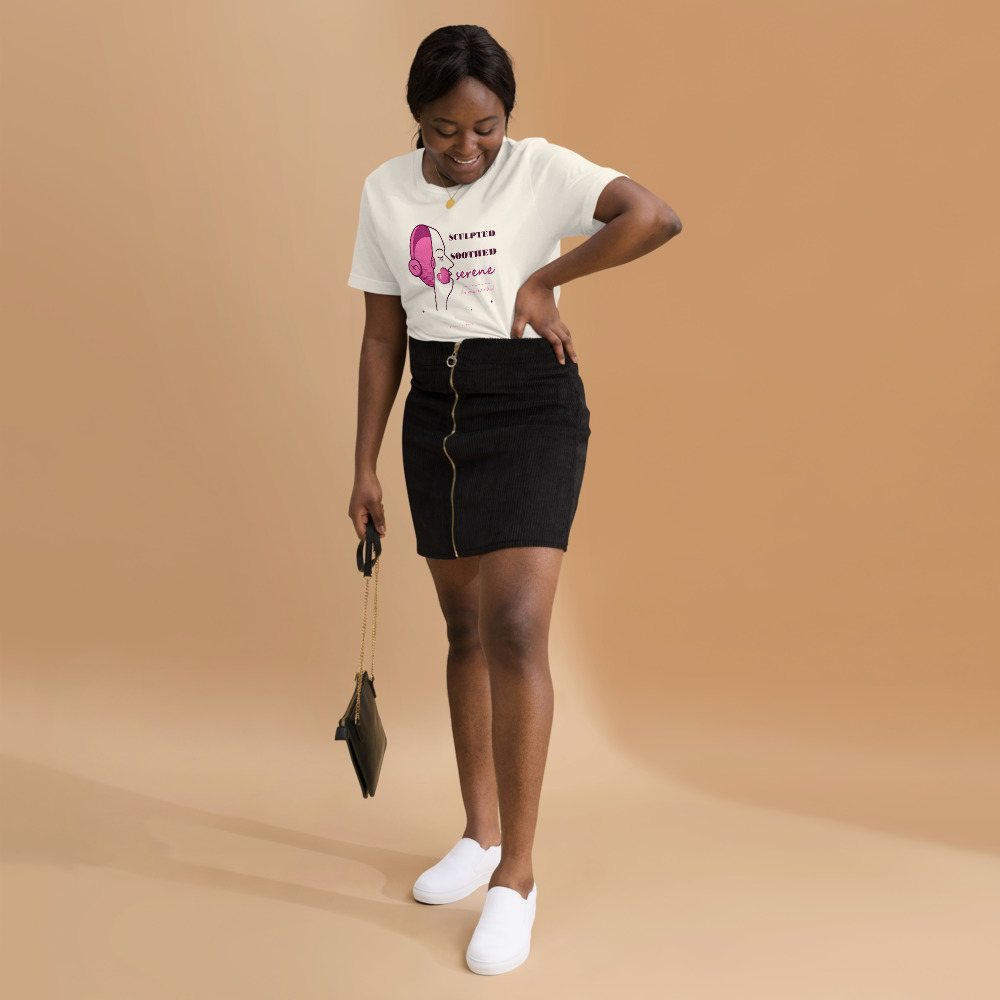 Gorgeous Baddie Sculpted Soothed Serene Boutique Tee White Front