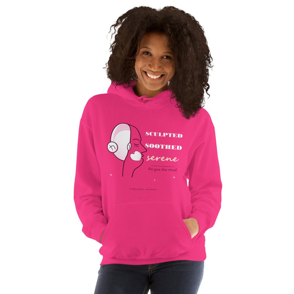 Gorgeous Baddie Sculpted Soothed Serene Boutique Hoodie Front
