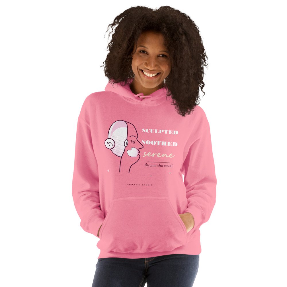 Gorgeous Baddie Sculpted Soothed Serene Boutique Hoodie Front