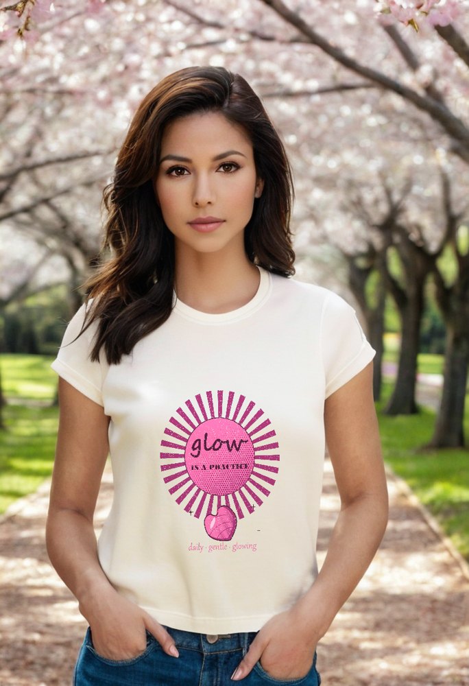 Gorgeous Baddie Glow Is A Practice Boutique Tee White Lifestyle