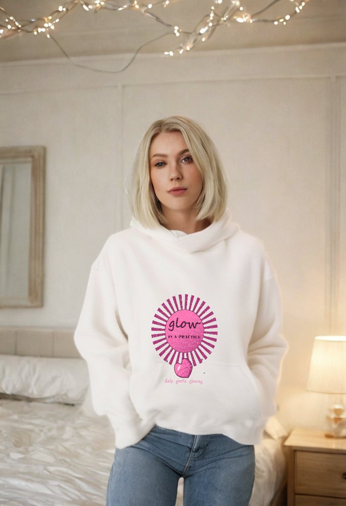 Gorgeous Baddie Glow Is A Practice Boutique Hoodie White Lifestyle