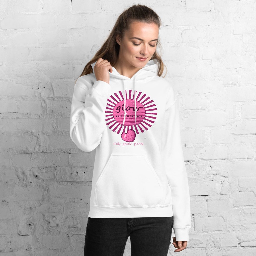 Gorgeous Baddie Glow Is A Practice Boutique Hoodie White Front