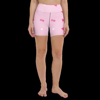 Gorgeous Baddie Hearts Yoga Shorts White
