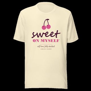 Gorgeous Baddie Sweet On Myself Love Notes Tee White Natural