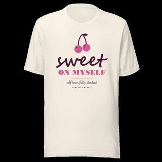 Gorgeous Baddie Sweet On Myself Love Notes Tee White Vintage White
