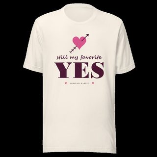 Gorgeous Baddie Still My Favorite Yes Love Notes Tee White Vintage White