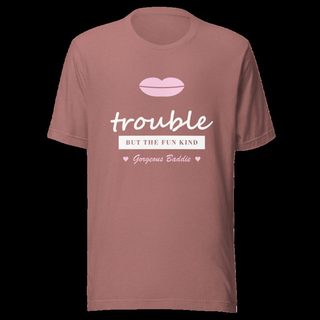 Gorgeous Baddie Trouble, But The Fun Kind Love Notes Tee Heather Mauve