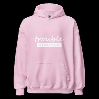 Gorgeous Baddie Trouble, But The Fun Kind Love Notes Hoodie Light Pink