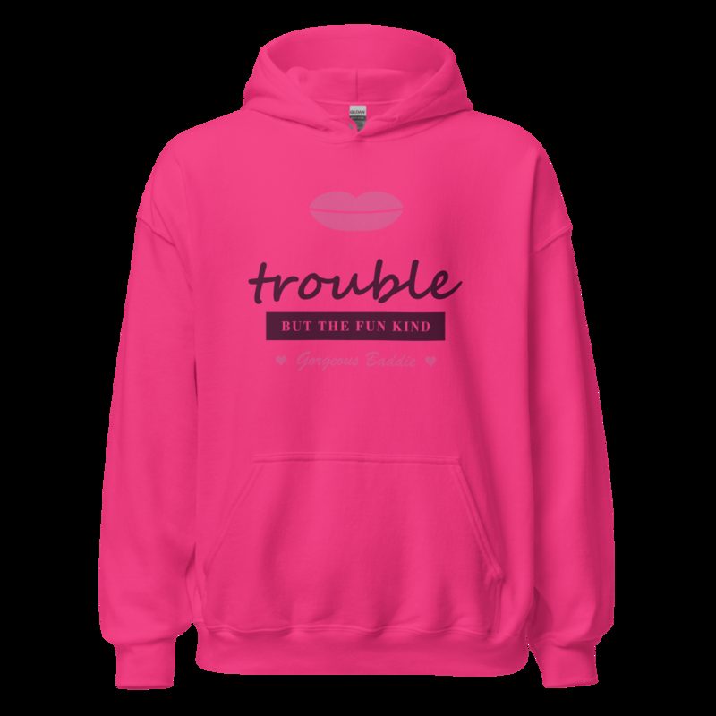 Gorgeous Baddie Trouble, But The Fun Kind Love Notes Hoodie White Heliconia