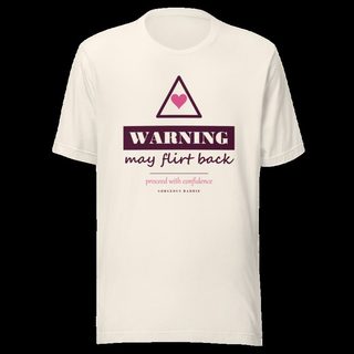 Gorgeous Baddie Warning: May Flirt Back Love Notes Tee White Vintage White