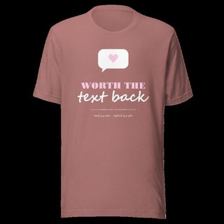 Gorgeous Baddie Worth The Text Back Love Notes Tee Heather Mauve