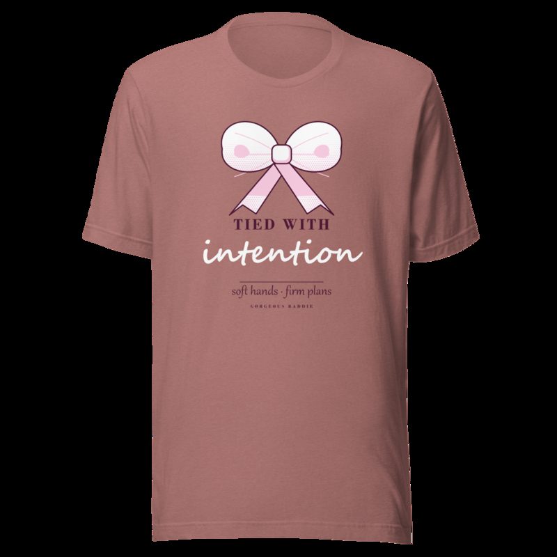 Gorgeous Baddie Tied With Intention Boutique Tee Heather Mauve