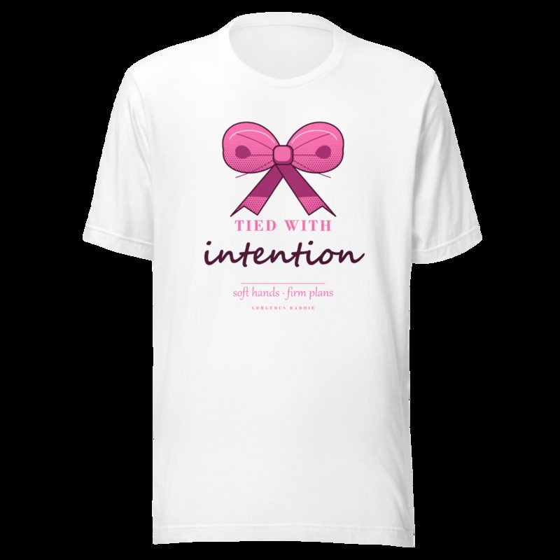 Gorgeous Baddie Tied With Intention Boutique Tee White White